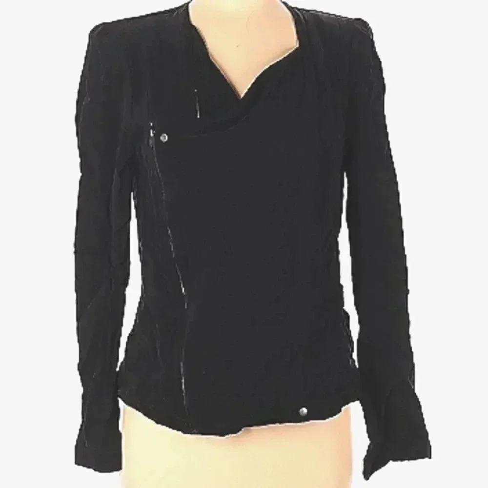 Of Two Minds Black Jacket Full Zip Closure in Size Large